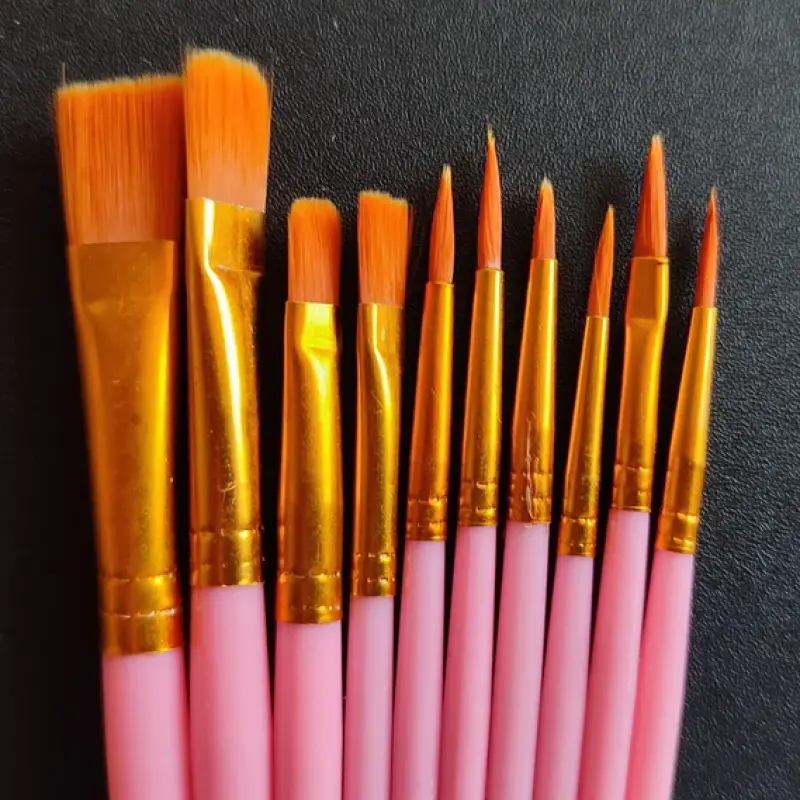 Art Brush Set – 9 Pcs, Nylon Bristles