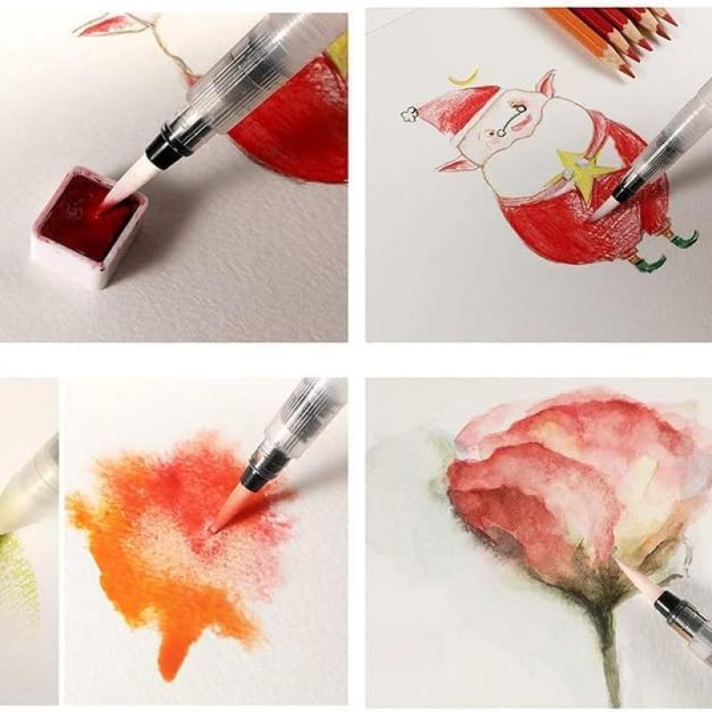 قلم فرشاة ماء قابل لإعادة التعبئة