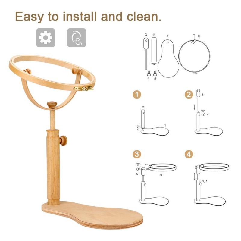 Wooden Adjustable Embroidery Stand Hoop Frame