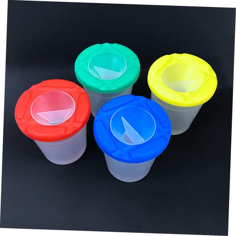 Single Paint Cup with Easy-Open Lid and Brush Holder