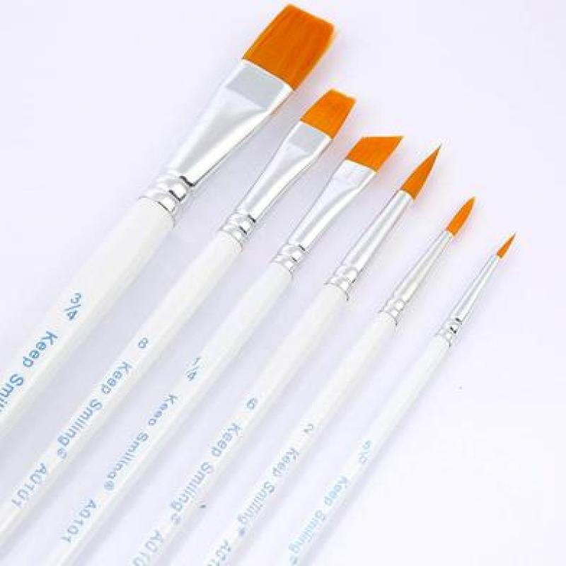 Keep Smiling 5-Piece Paint Brush Set – Angled, Round & Filbert