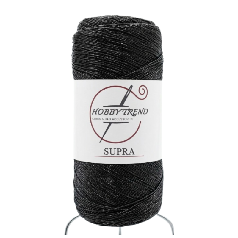 Hobby Trend Macrame Glitter Yarn — Black