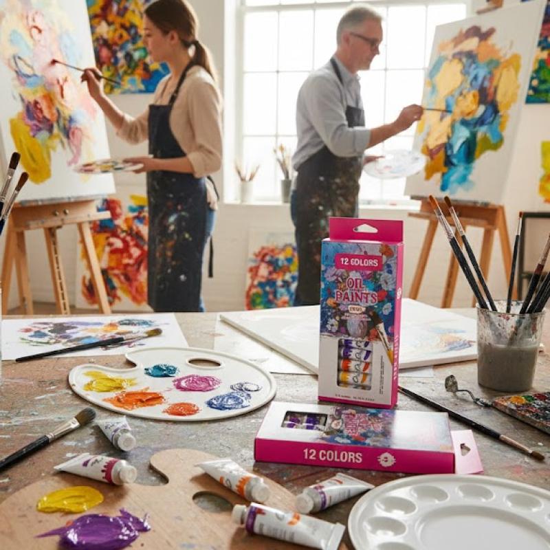 12-Color Oil Paint Set – Professional Artist Paints