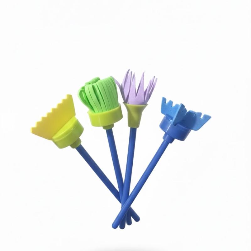 Children’s Washable Paintbrush Set – 4 Pcs Sponge Brushes