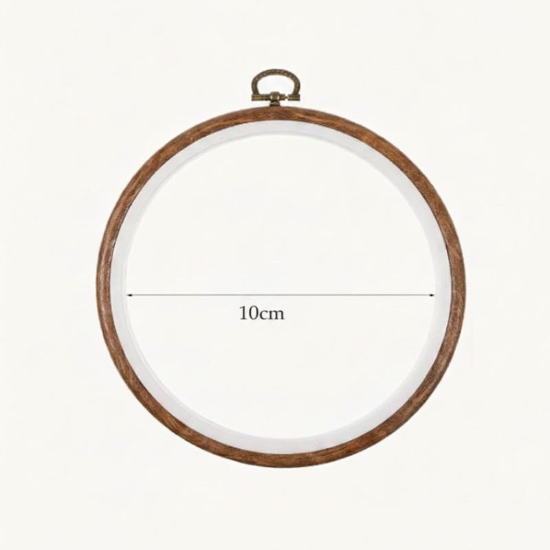 Round Wood Grain Embroidery Hoop Retro Cross Stitch Frame
